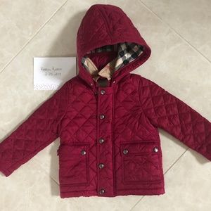 Burberry Toddler Size 2T Burgundy Quilted Jacket